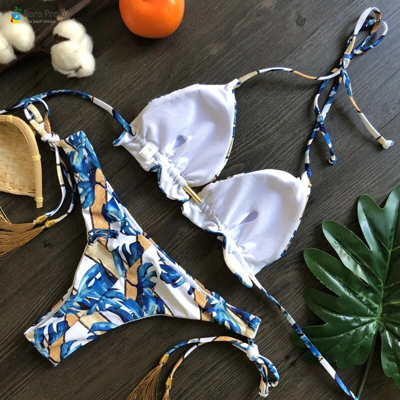 Mini Halter Bathing Brazilian Swimsuit Thong Bikini Set