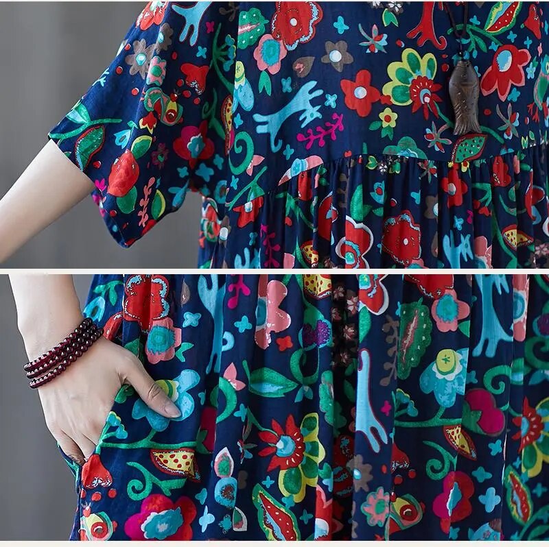 Casual Vintage Ladies Dress
