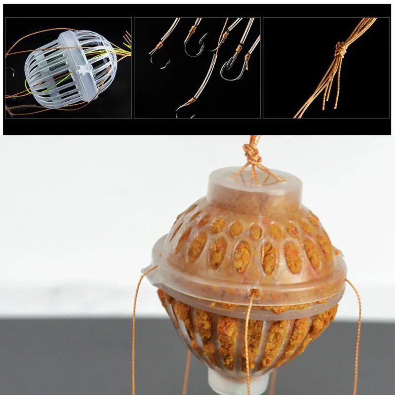 Outdoor Fishing Hook Set with Bait Feeder
