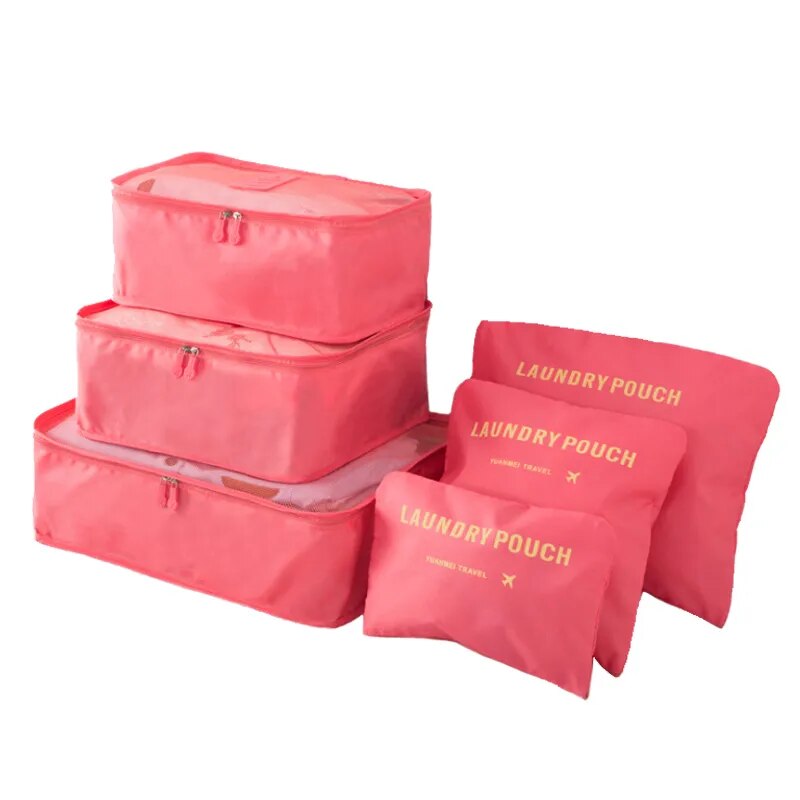 6pcs/Set Travel Organizer Laundry Bag Storage Case