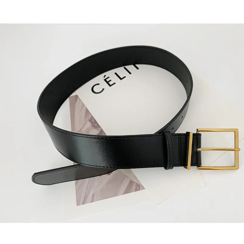 Square Pin Buckle Imitation Leather Belt