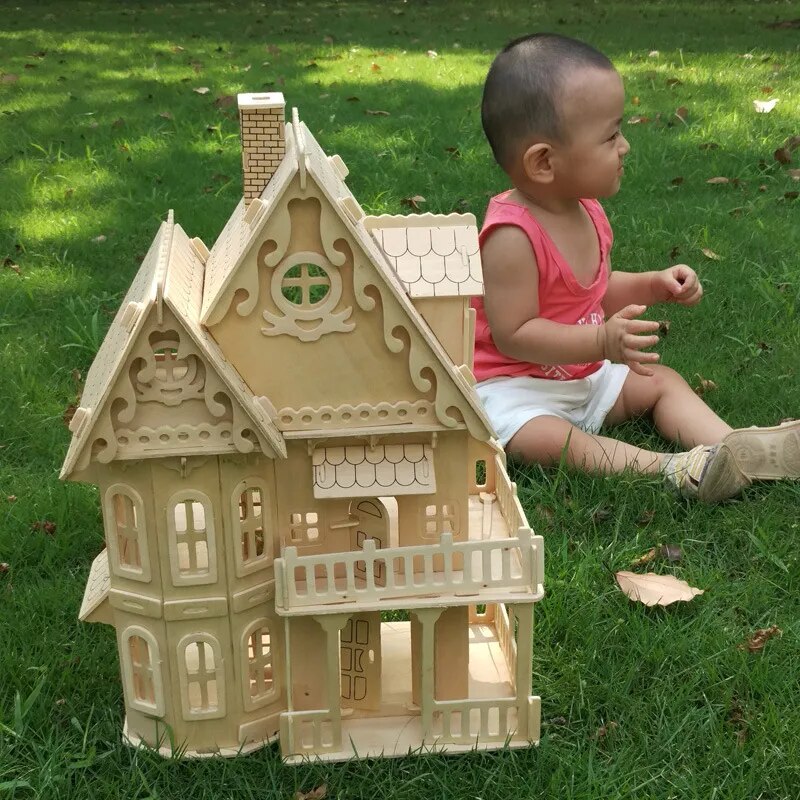 3D-Puzzle-Puppenhaus aus Holz