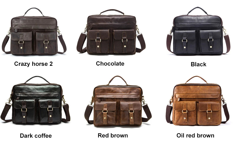 Leder-Aktentasche, Büro-Laptop-Handtasche