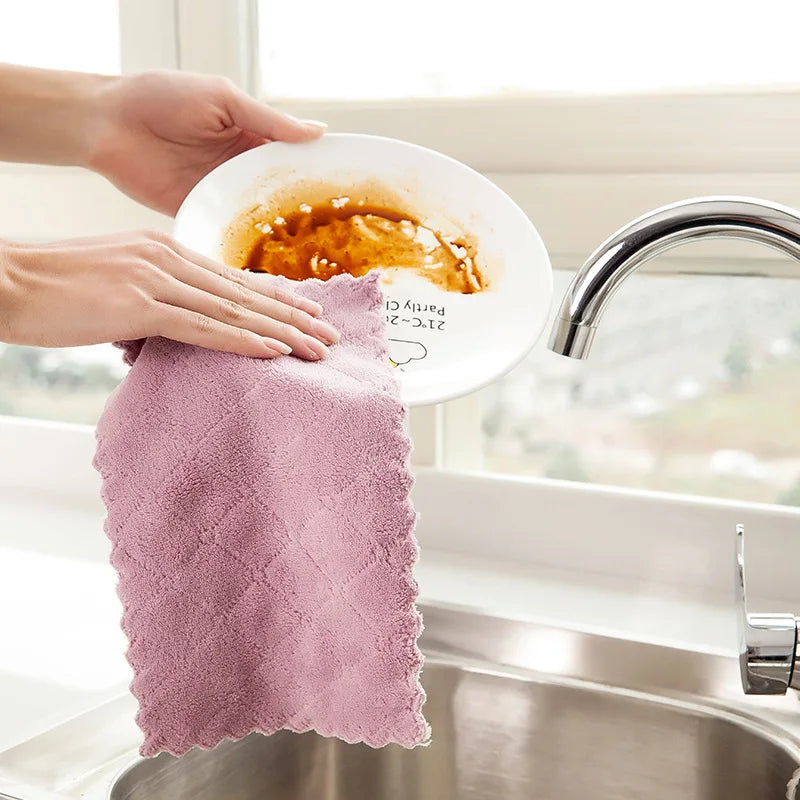 8 Stück Mikrofaser-Handtuch, saugfähige Küchen-Reinigungstücher