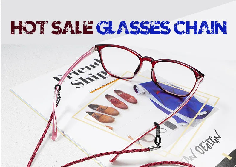 Sunglasses Leather Rope Chain Eyewear Braided