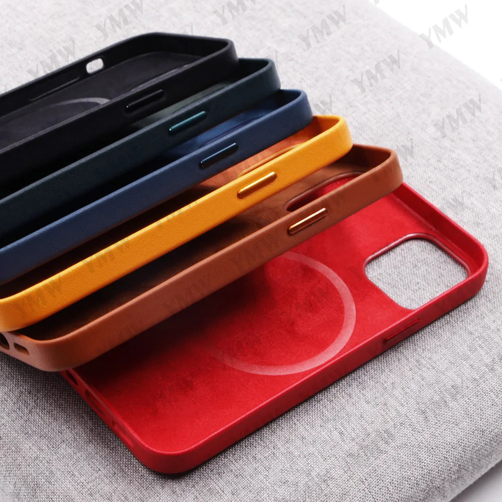Leather Luxury Business Cow Magnet Phone Cases