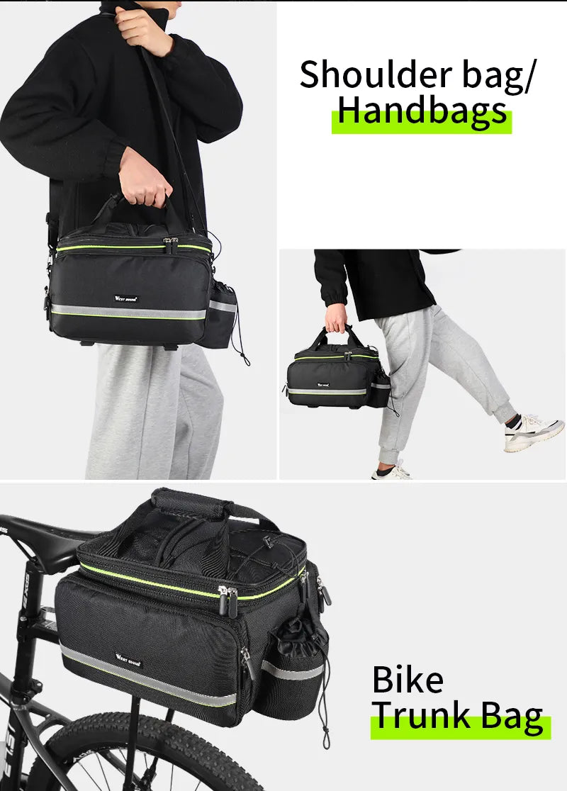 3 In 1 Waterproof Bicycle Trunk Large Capacity Travel Bag