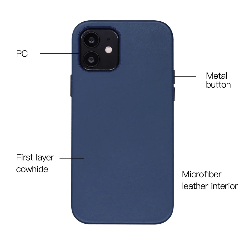 Leather Luxury Business Cow Magnet Phone Cases