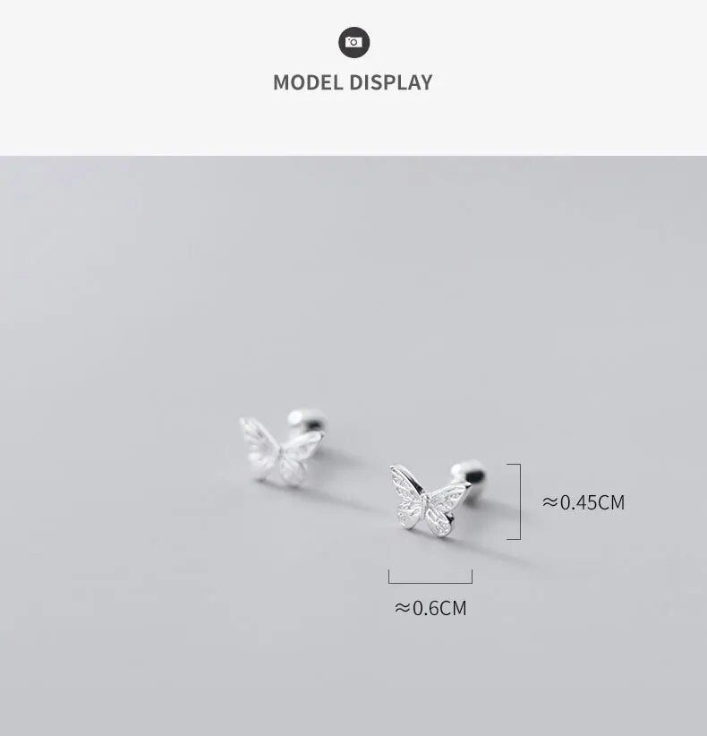 925 Sterling Silver Butterfly Earrings