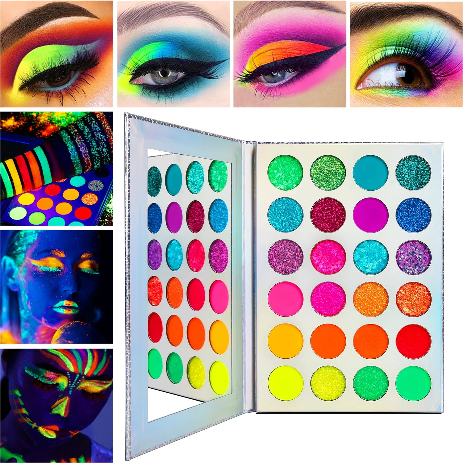 Sombra de ojos con brillo UV y retroiluminación resistente al agua