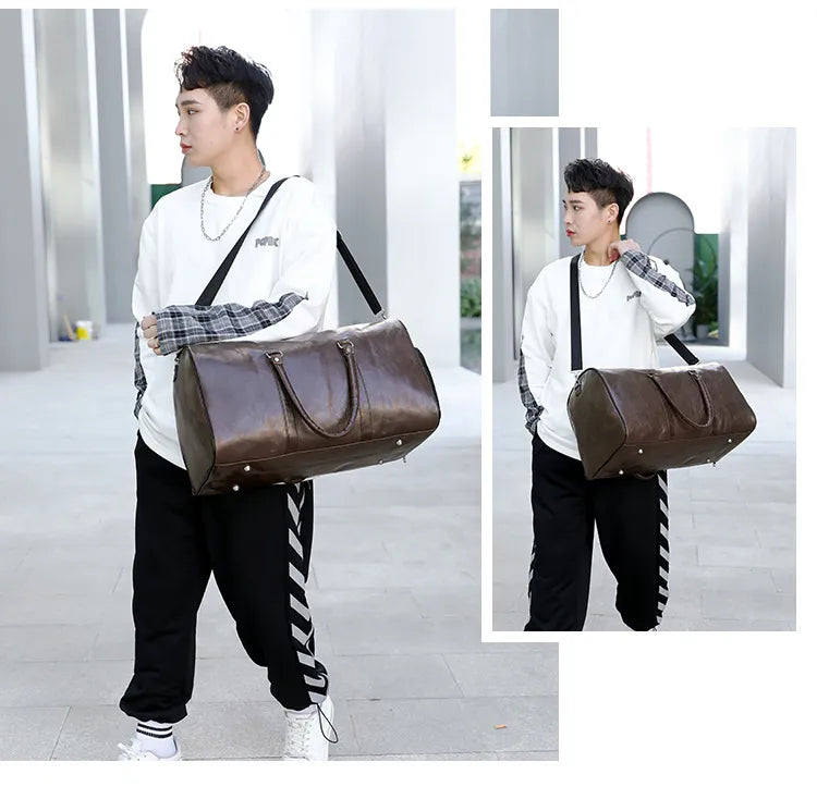 High Capacity Travel Bag Luggage  Suitcase Soft Leather