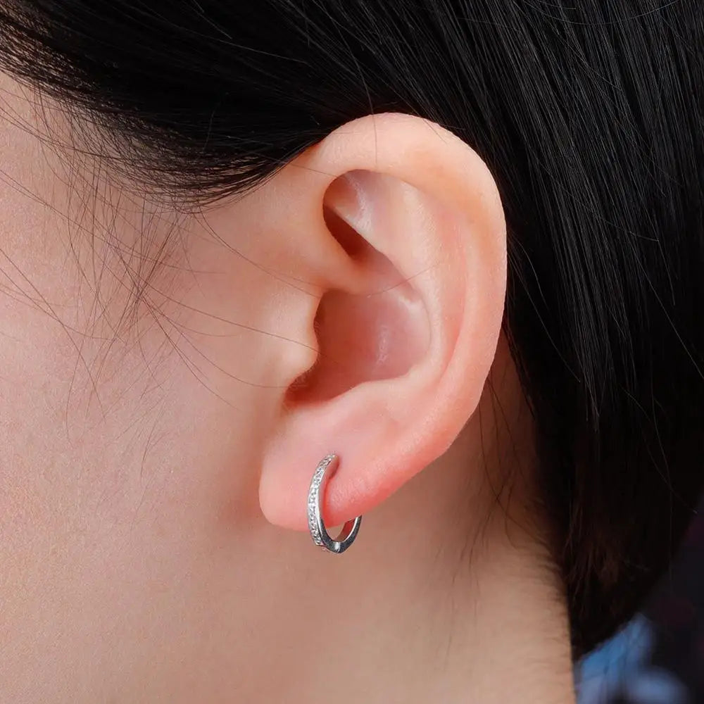 Sterling Silver 12mm Round Earrings Fashion