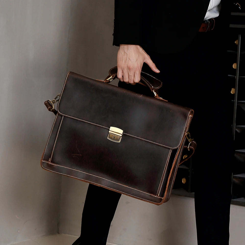 Bolso de cuero genuino Crazy Horse