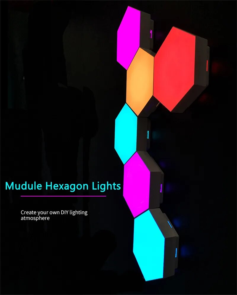 Touch-Controlled Hexagon Quantum Wall Lamp