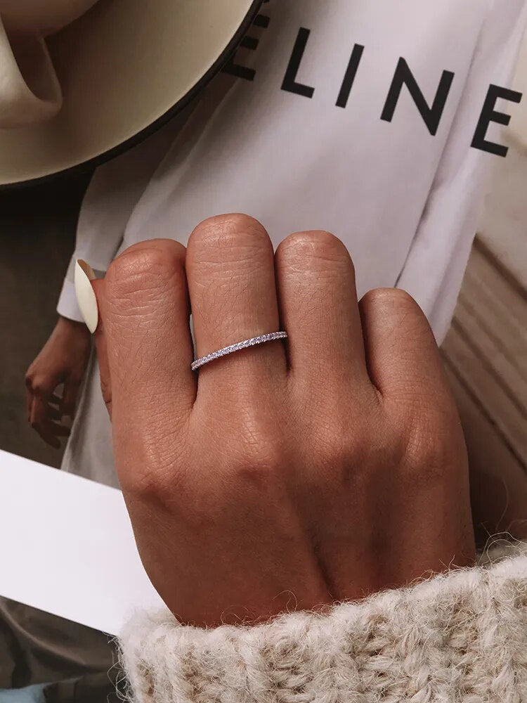 Sterling CZ Simulated Diamond Stackable Ring