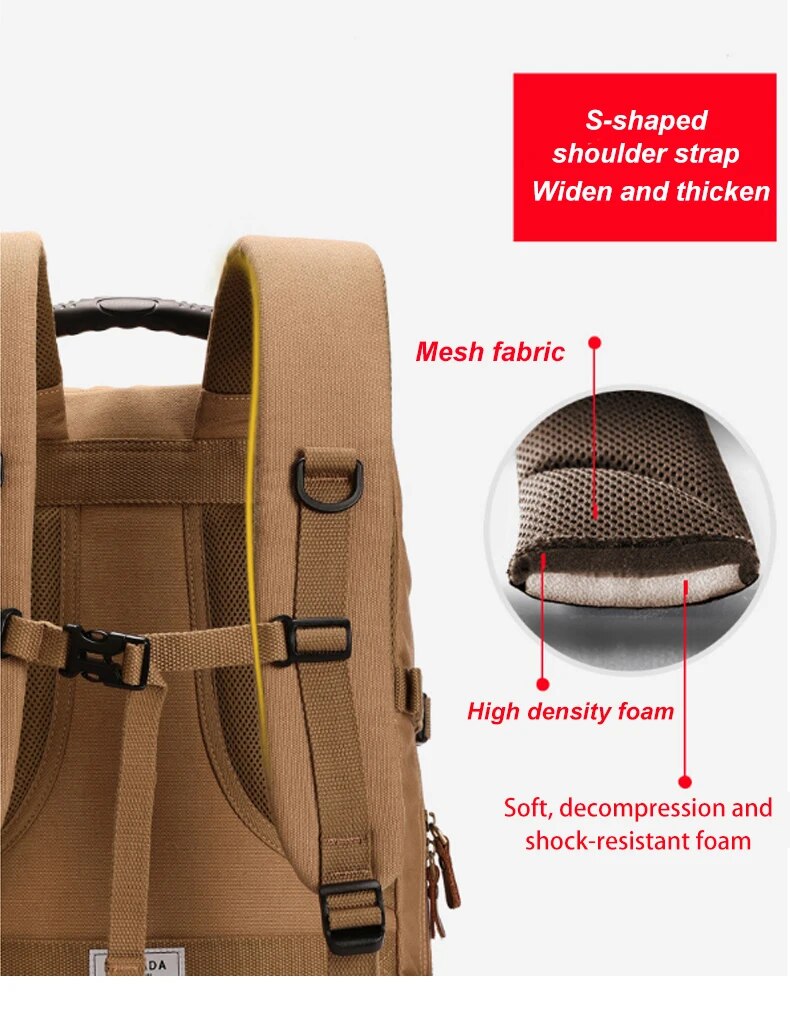 Large Travel Backpack Expandable Canvas Luggage Bag
