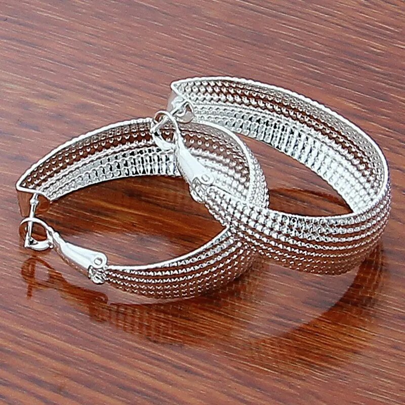 Sterling Silver Circle Round Hoop Earring