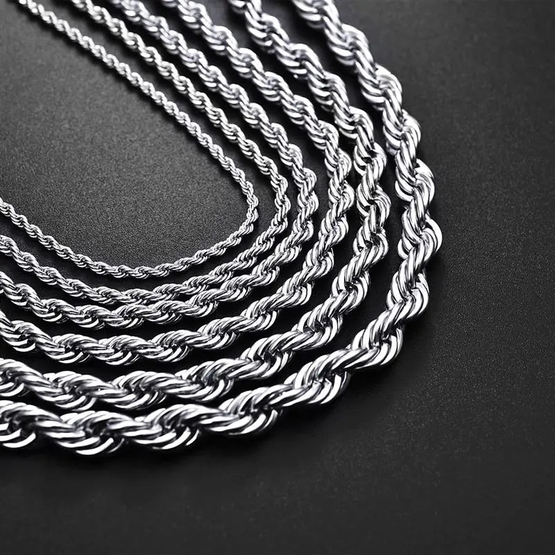 Collar de cadena de cuerda de acero inoxidable