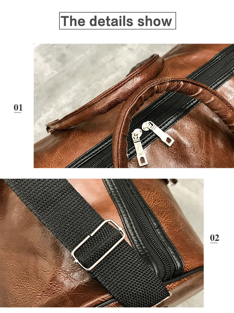 High Capacity Travel Bag Luggage  Suitcase Soft Leather