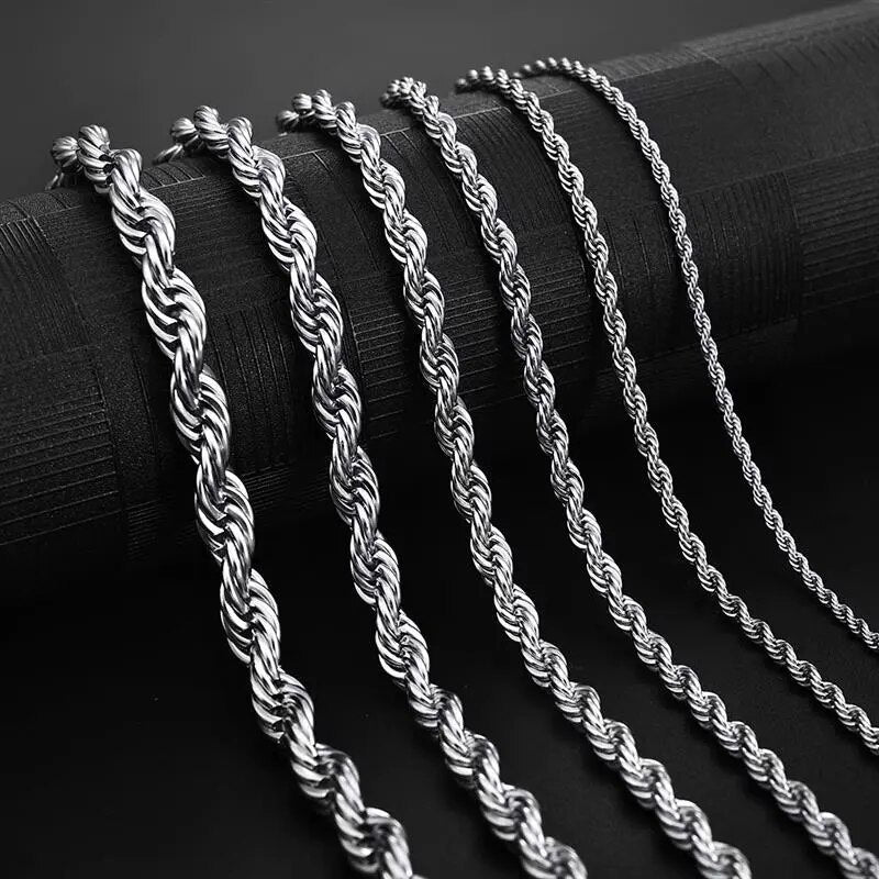 Collar de cadena de cuerda de acero inoxidable
