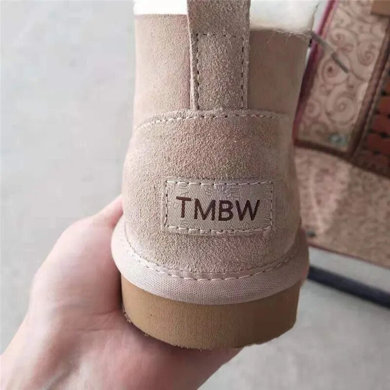 Sheepskin Leather Natural Fur Snow Boots