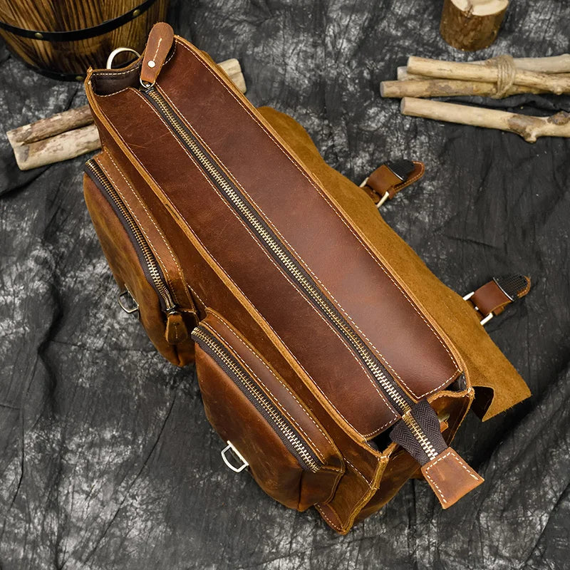 Bolso bandolera de cuero de vaca de negocios
