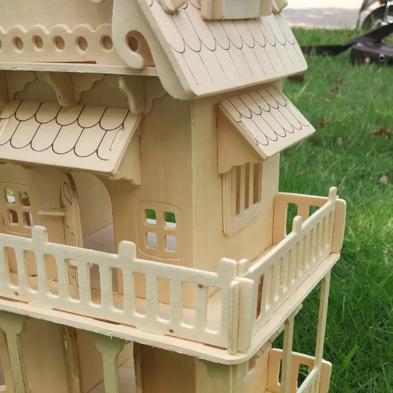 3D-Puzzle-Puppenhaus aus Holz