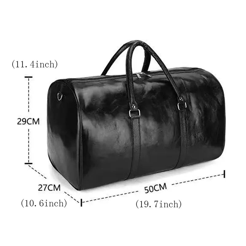 High Capacity Travel Bag Luggage  Suitcase Soft Leather