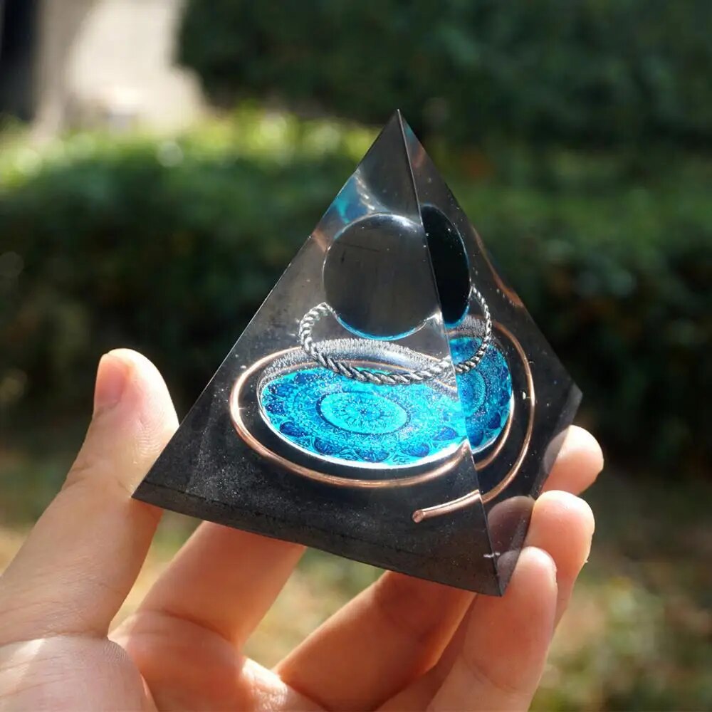 Handmade Pyramid Mandala Obsidian