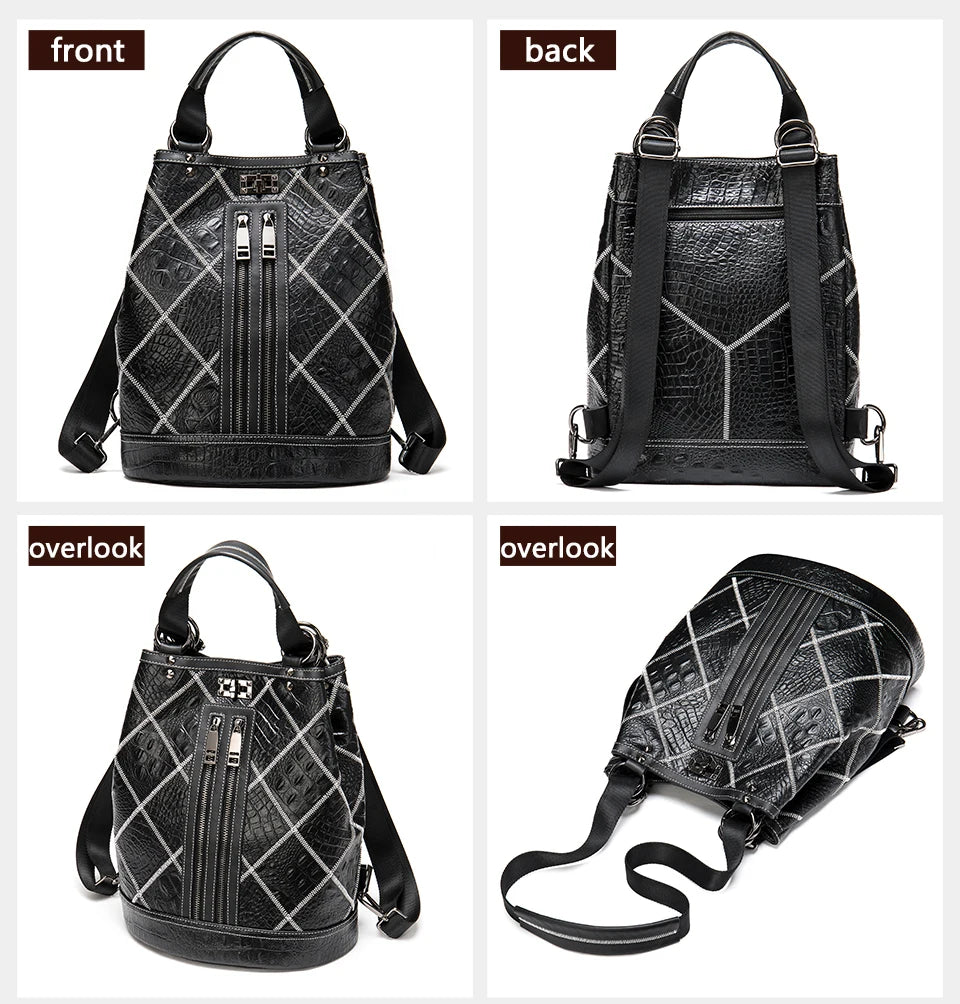 Bolsos tipo mochila de cuero genuino