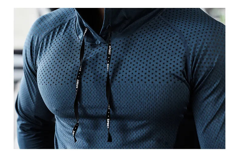 Men's Fitness Tracksuit Hooded Workout Set