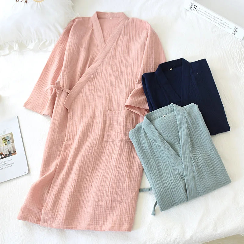 Albornoz camisón fino de primavera para mujer