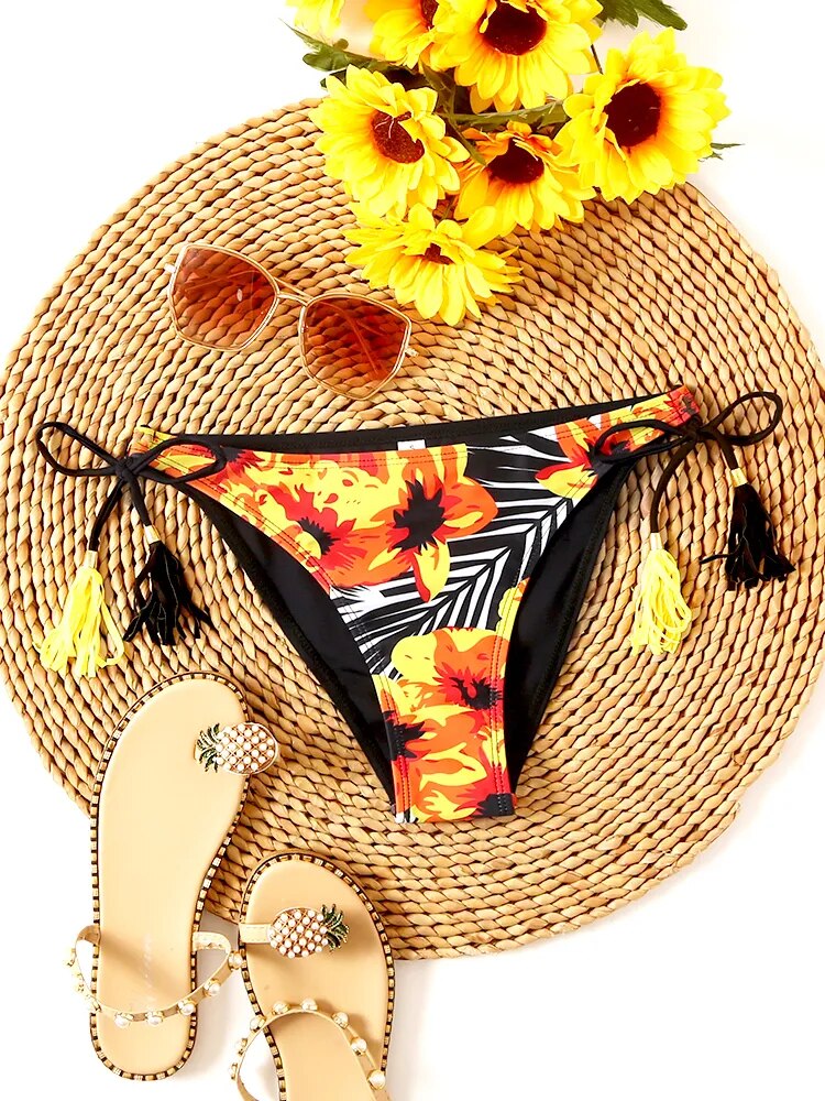 High Waist Thong Swimwear Trunks Bikinis Top