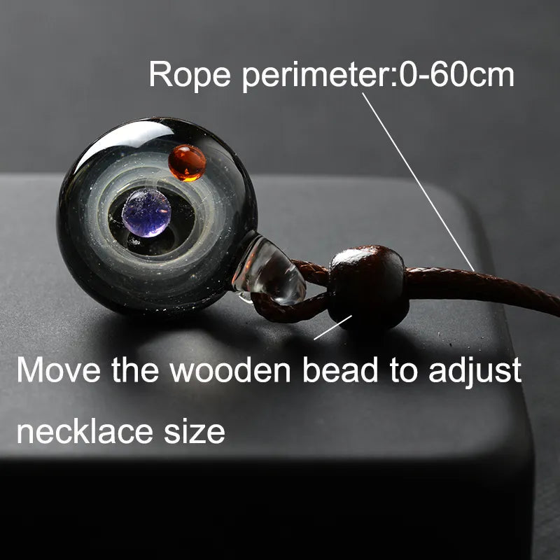 Universe Glass Planets Pendant Necklace