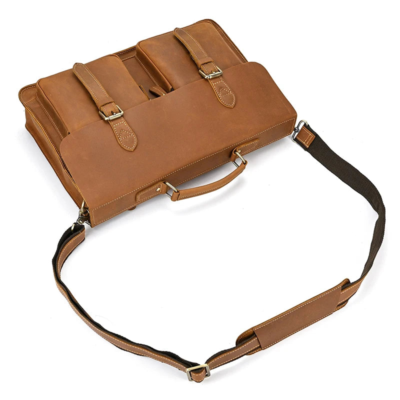 Bolso de hombro vintage 100% cuero genuino