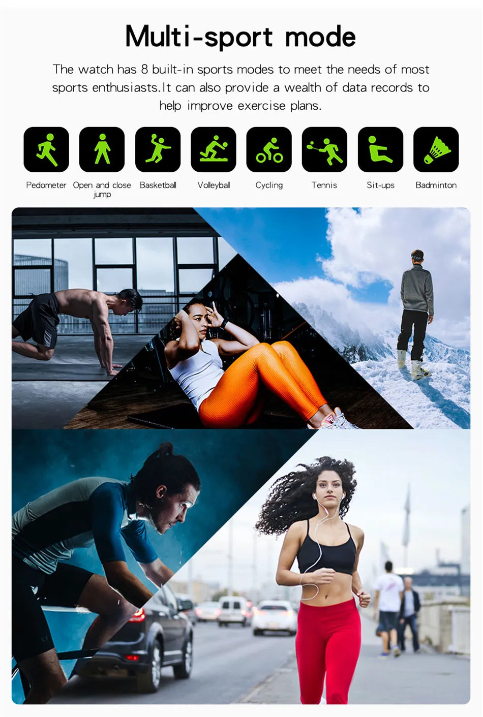 Fitness Tracker Waterproof Sport Smartwatch