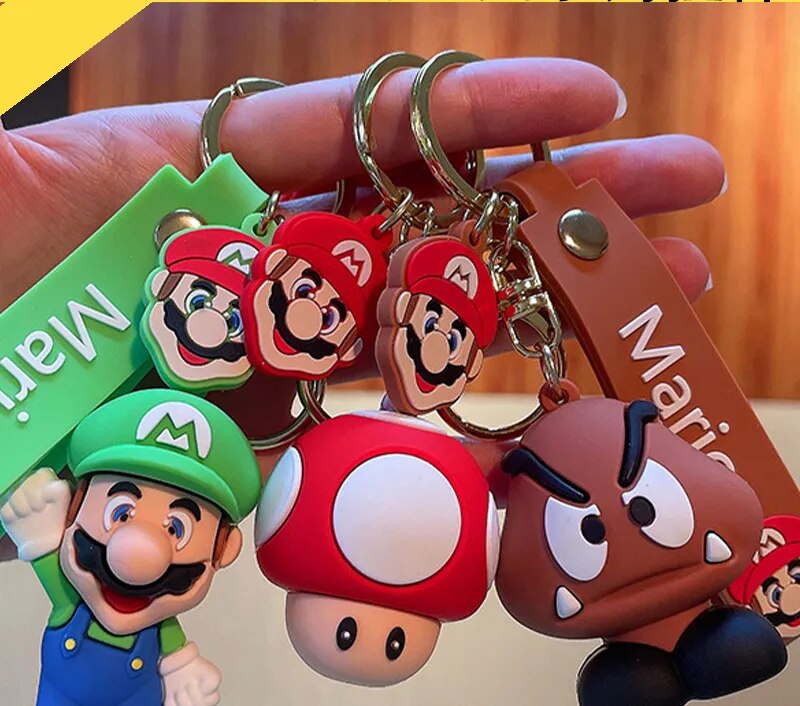 Super Mary Bros Keychain Action Figure Set