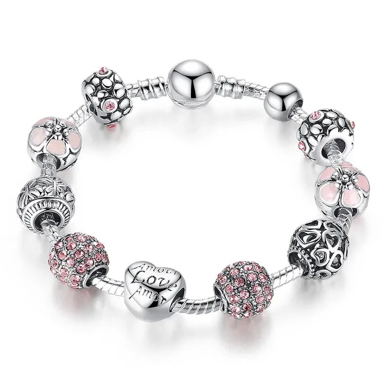 Wedding Silver Plated Charm Bracelet