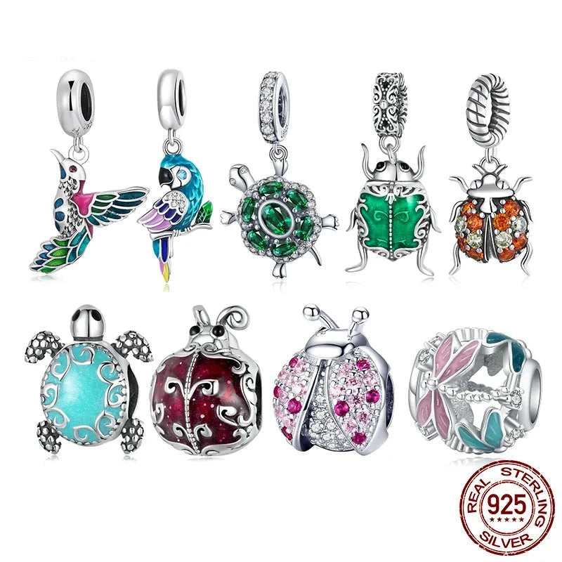 Silver Ladybug Charm fit DIY Bracelet & Bangle