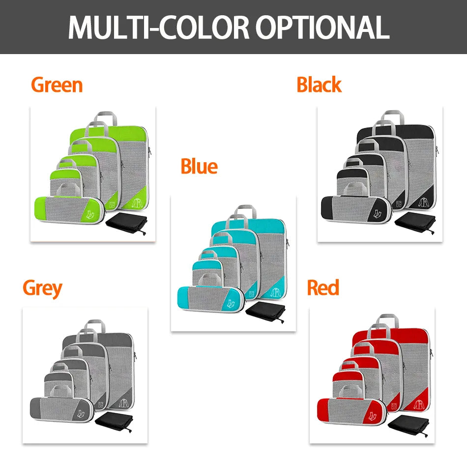 3/6PCS Cubes Travel Storage Set With Shoe Bag