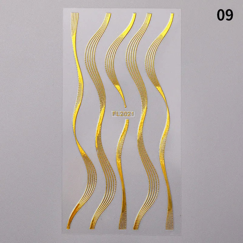 3D Lines Nail Stickers
