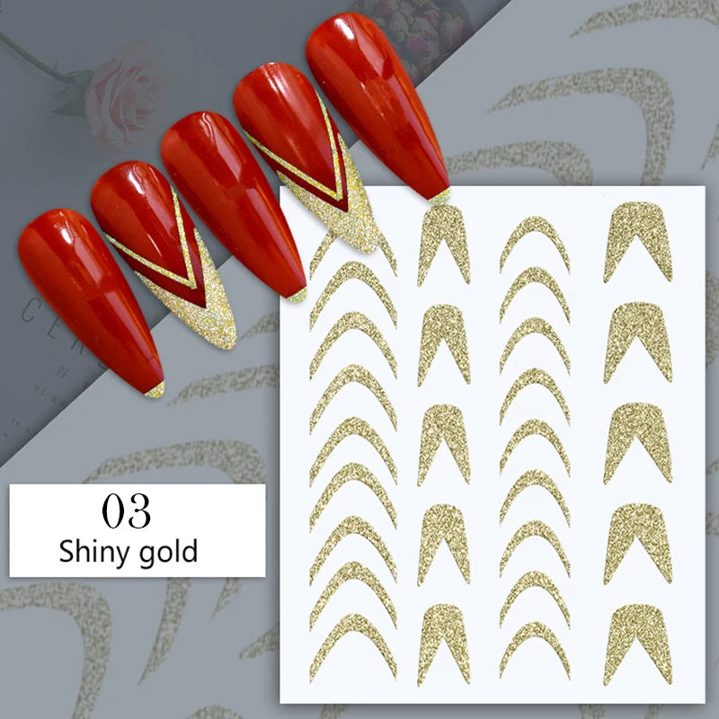 Papers Stripe 3D Nail Sticker