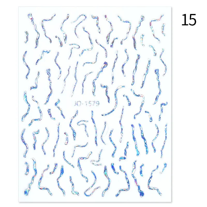 Papers Stripe 3D Nail Sticker
