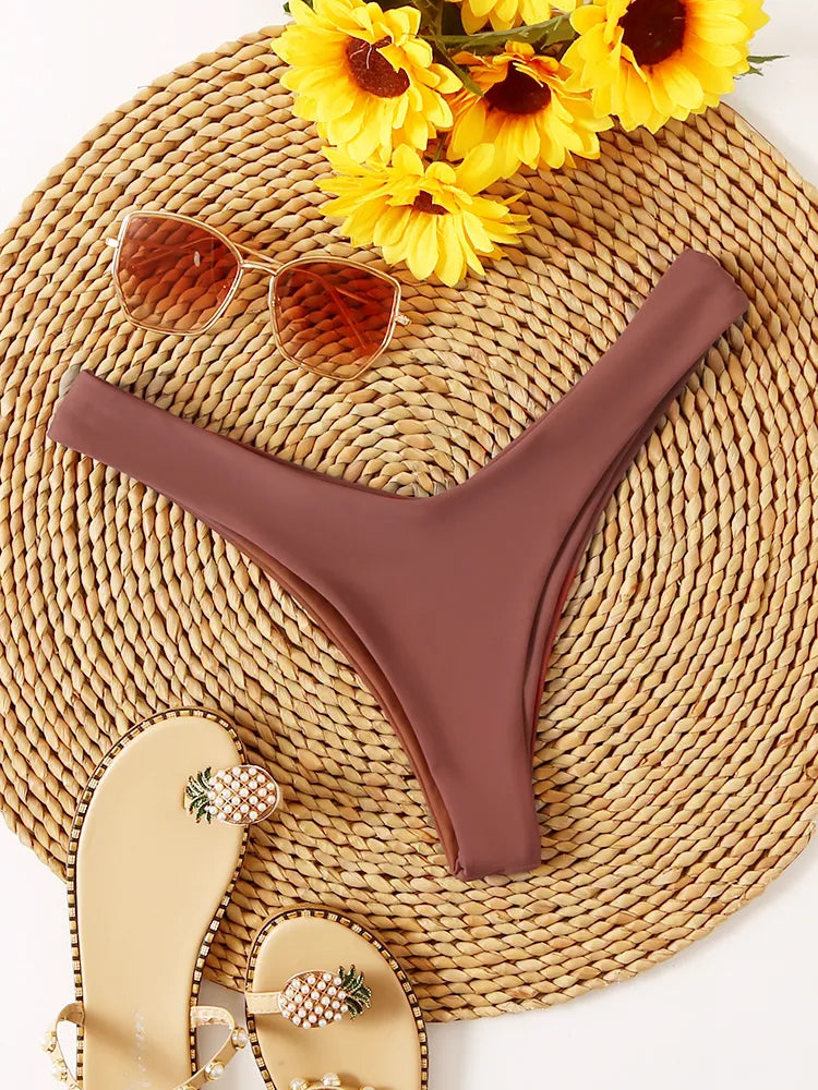 High Waist Thong Swimwear Trunks Bikinis Top