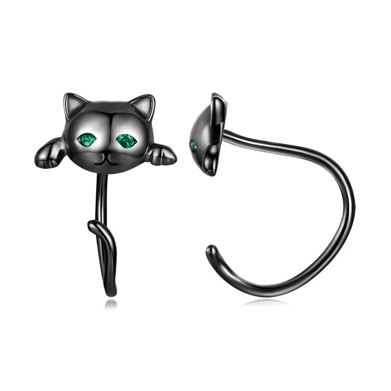 Genuine Sterling Minimalist Cute Tail Stud Earrings