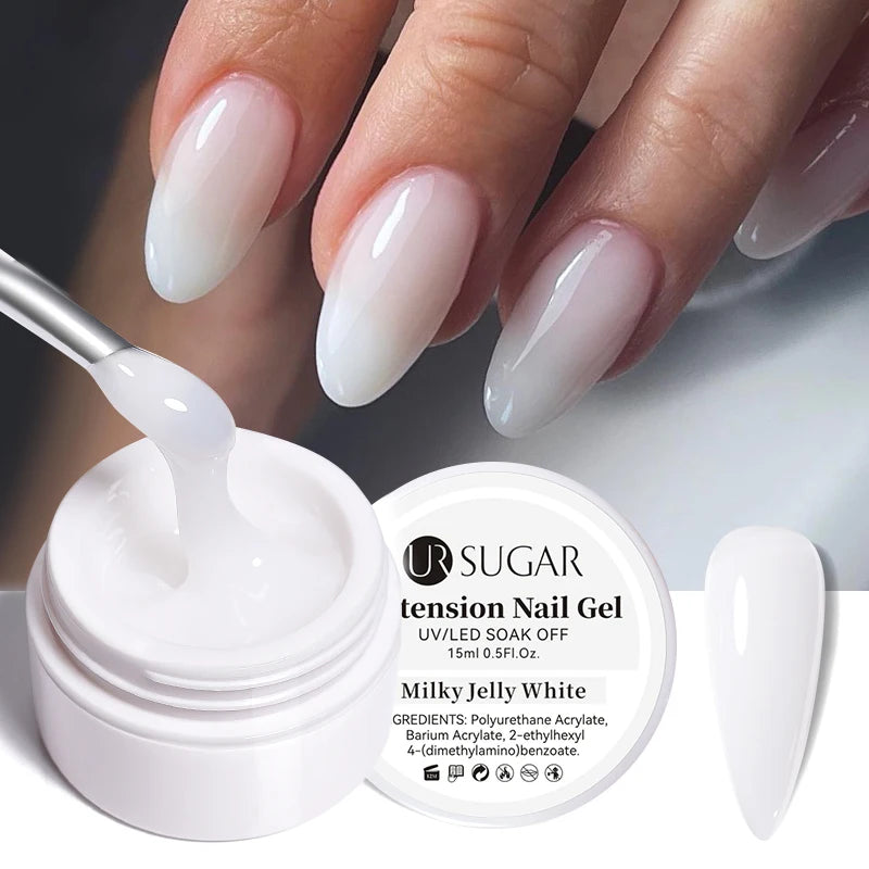 Esmalte de gel para uñas de extensión blanco lechoso