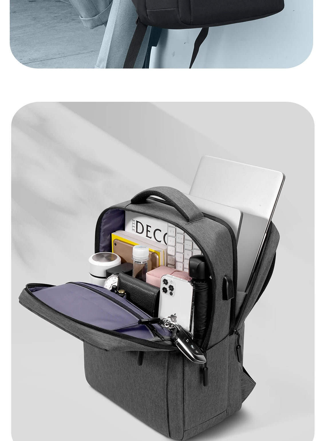 Anti-Diebstahl-Laptop-Schulreisetasche
