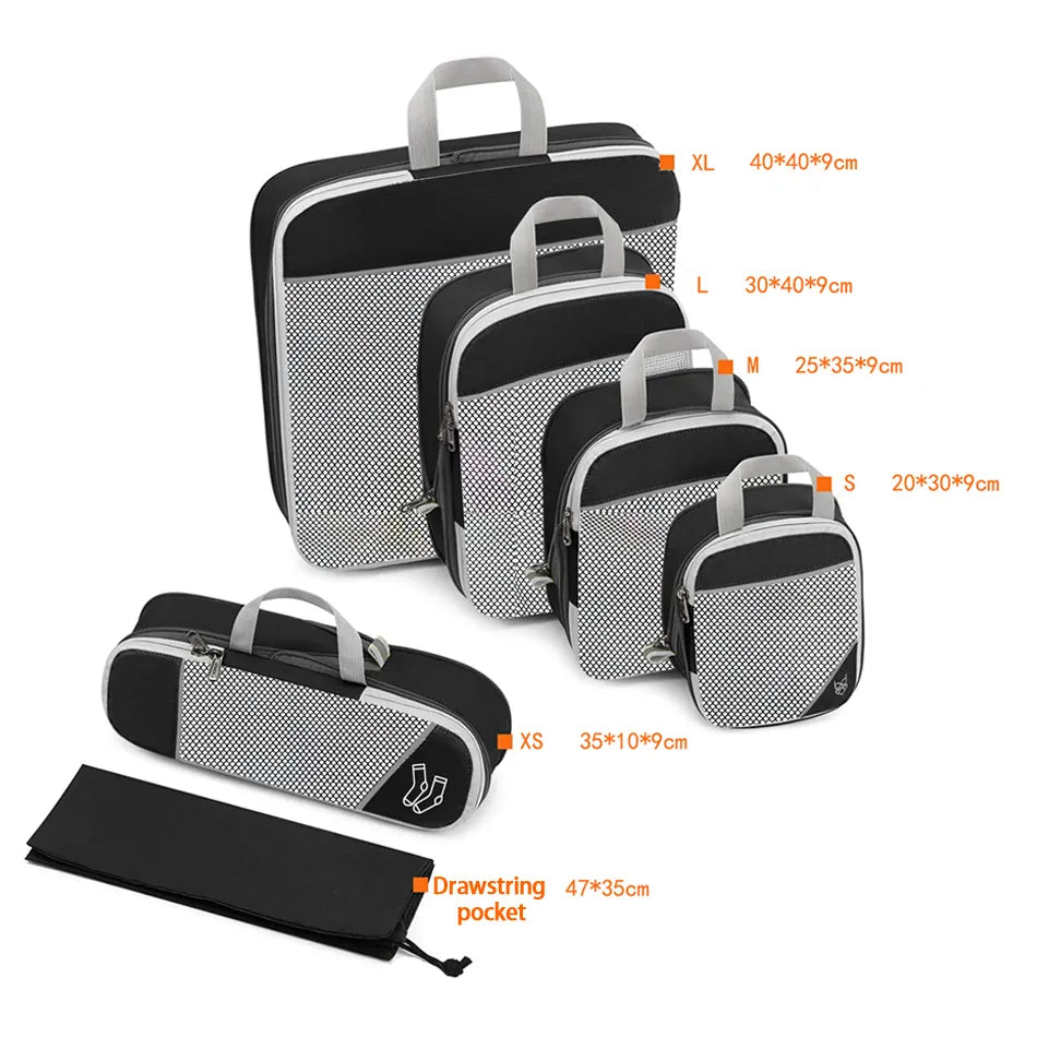 3/6PCS Cubes Travel Storage Set With Shoe Bag