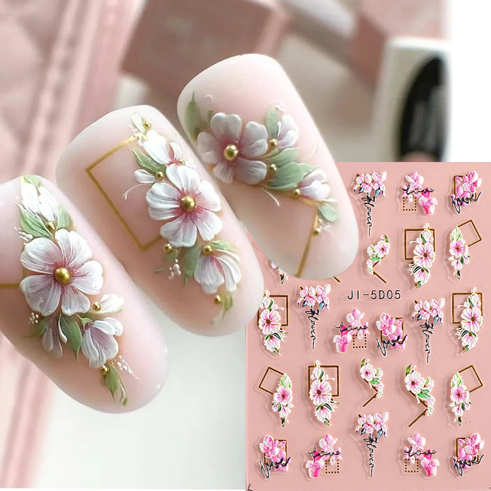 Pegatinas De Uñas Flores Geométricas