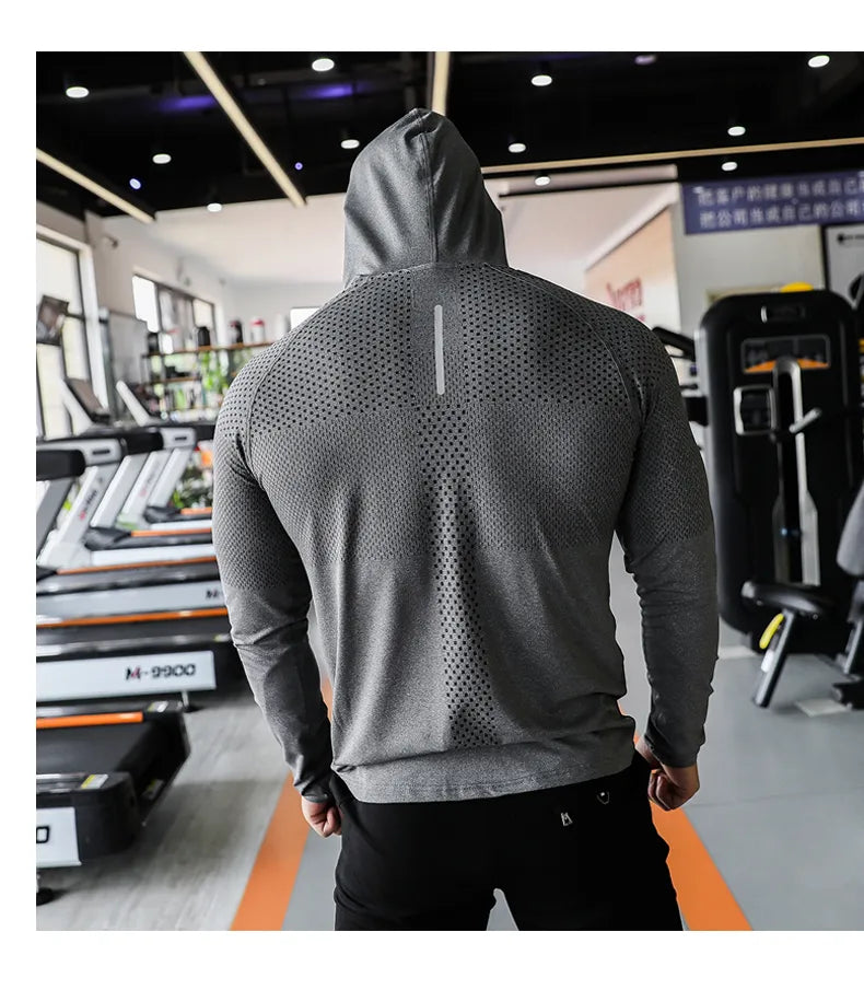 Men's Fitness Tracksuit Hooded Workout Set